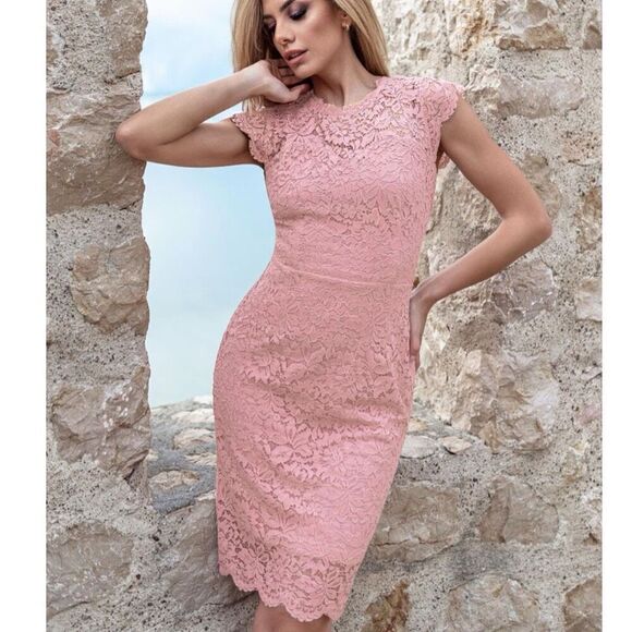 NWT Miusol Women's‎ Retro Floral Lace Evening Cocktail Mini Dress Size XL Pink - Picture 1 of 12